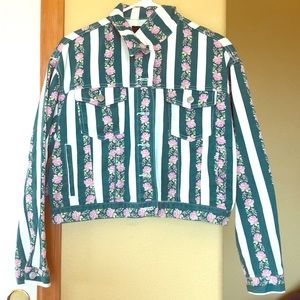 Forever 21 Floral Denim Jacket